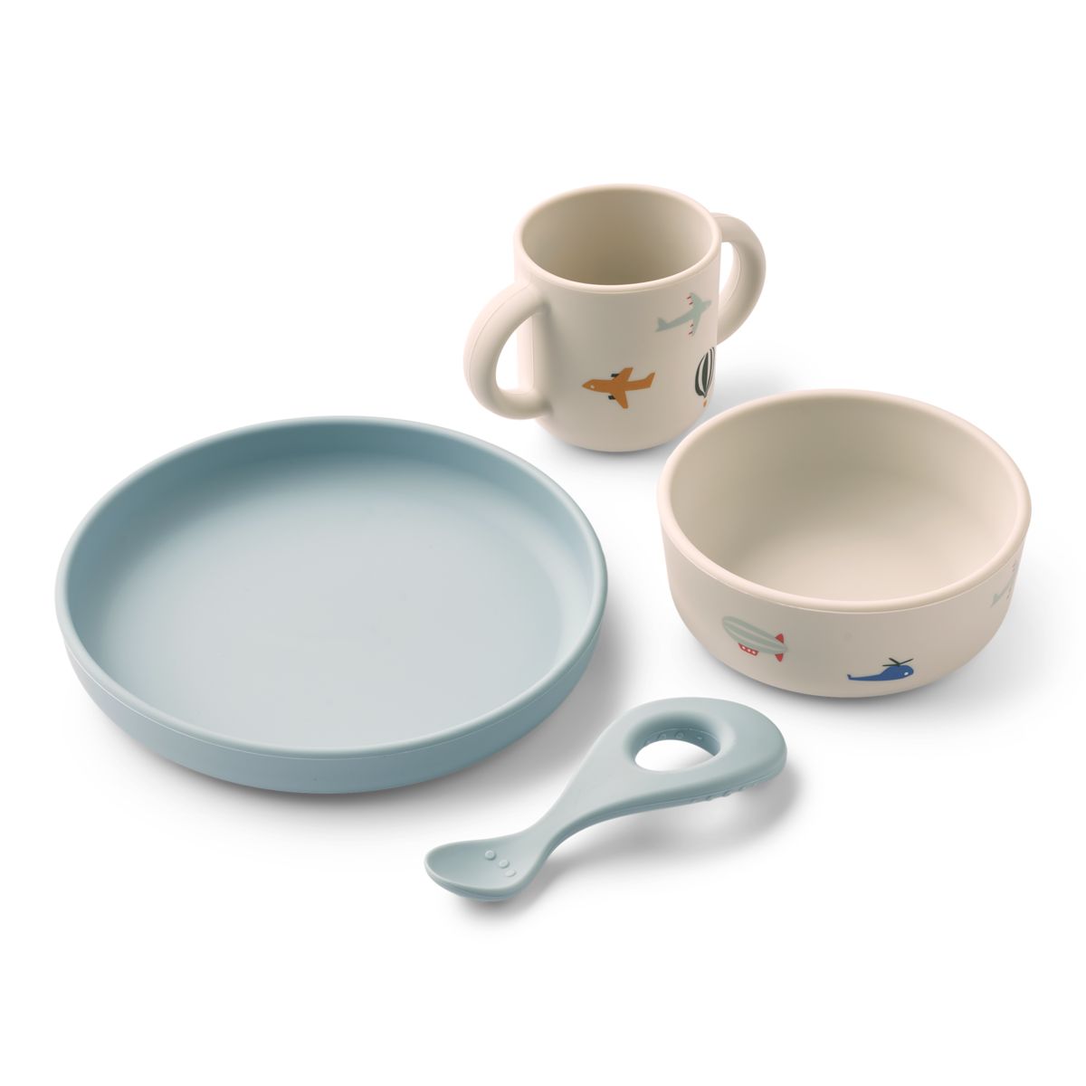 Liewood Vivi Silicone Tableware Set - Aviator / Ecru - TABLEWARE SET