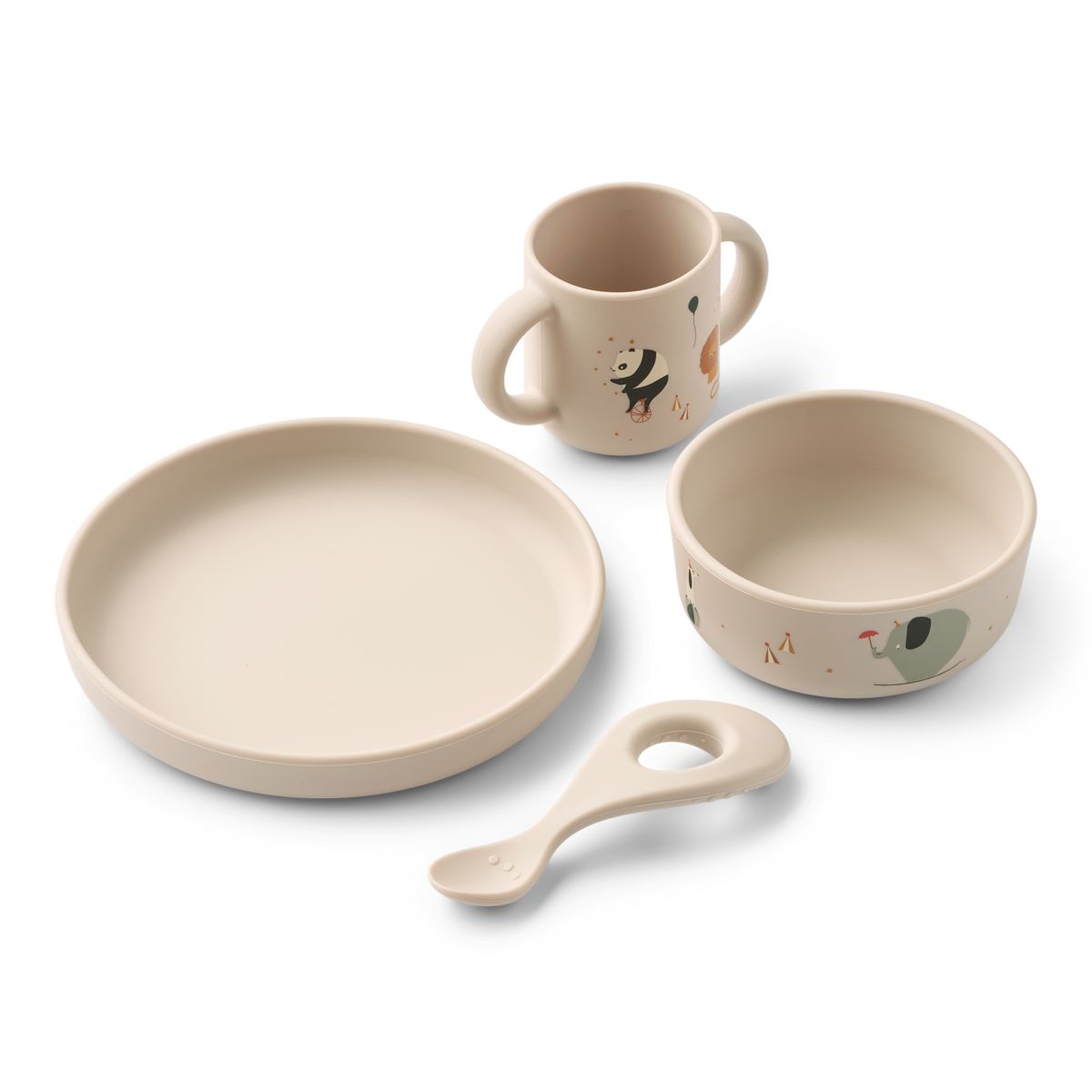 Liewood Vivi Silicone Tableware Set - Circus / Sandy - TABLEWARE SET
