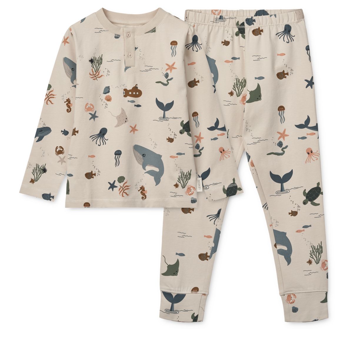 Liewood Wilhelm Printed Pyjama Set - Sea creature / Sandy - PYJAMAS SET