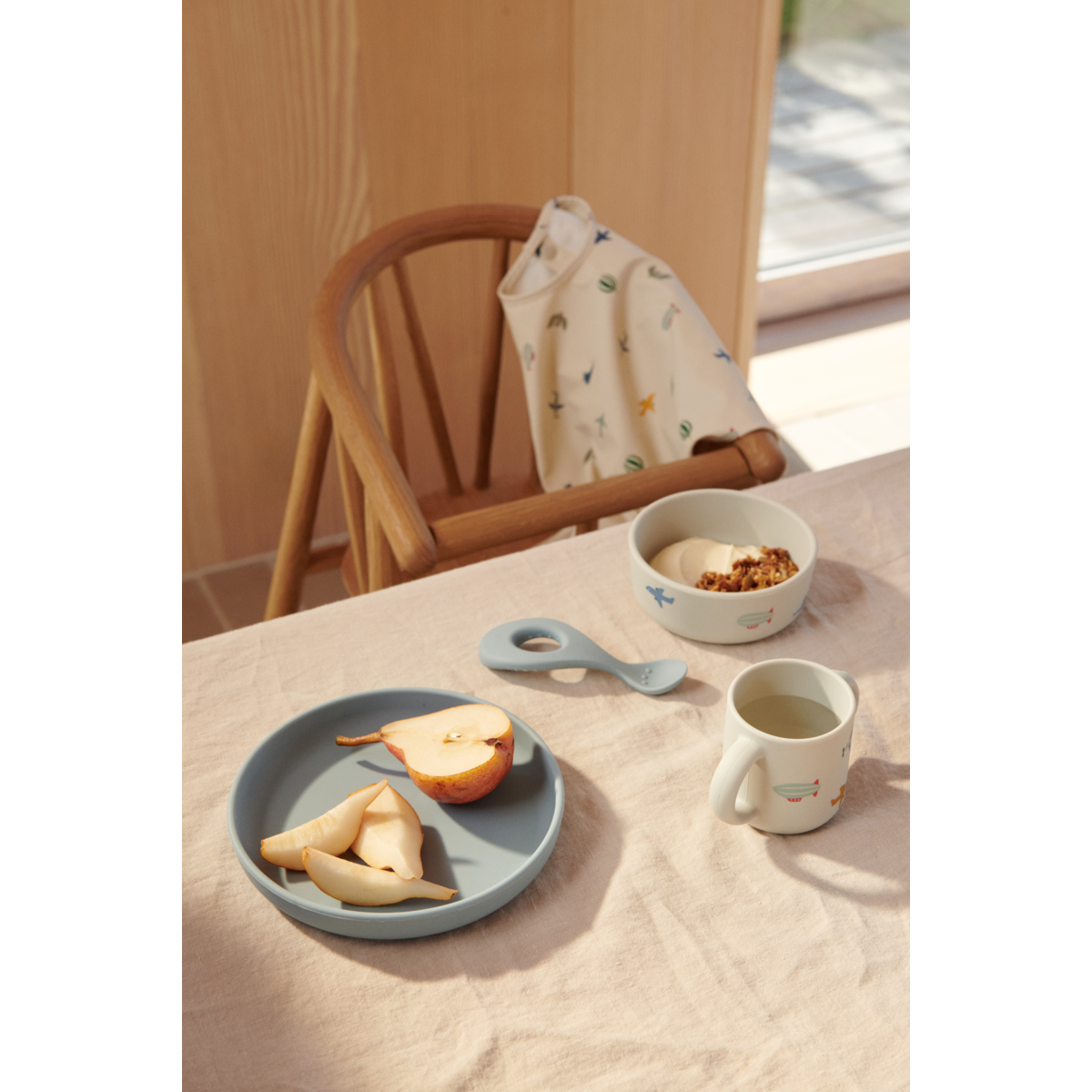 Liewood Vivi Silicone Tableware Set - Aviator / Ecru - TABLEWARE SET