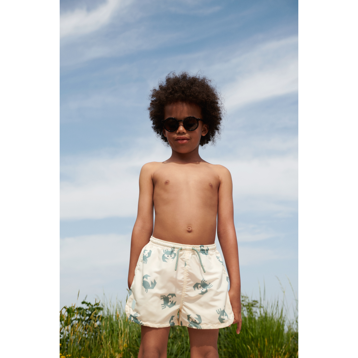 Liewood Aiden Printed Board Shorts - Crab / Sandy - BOARD SHORTS