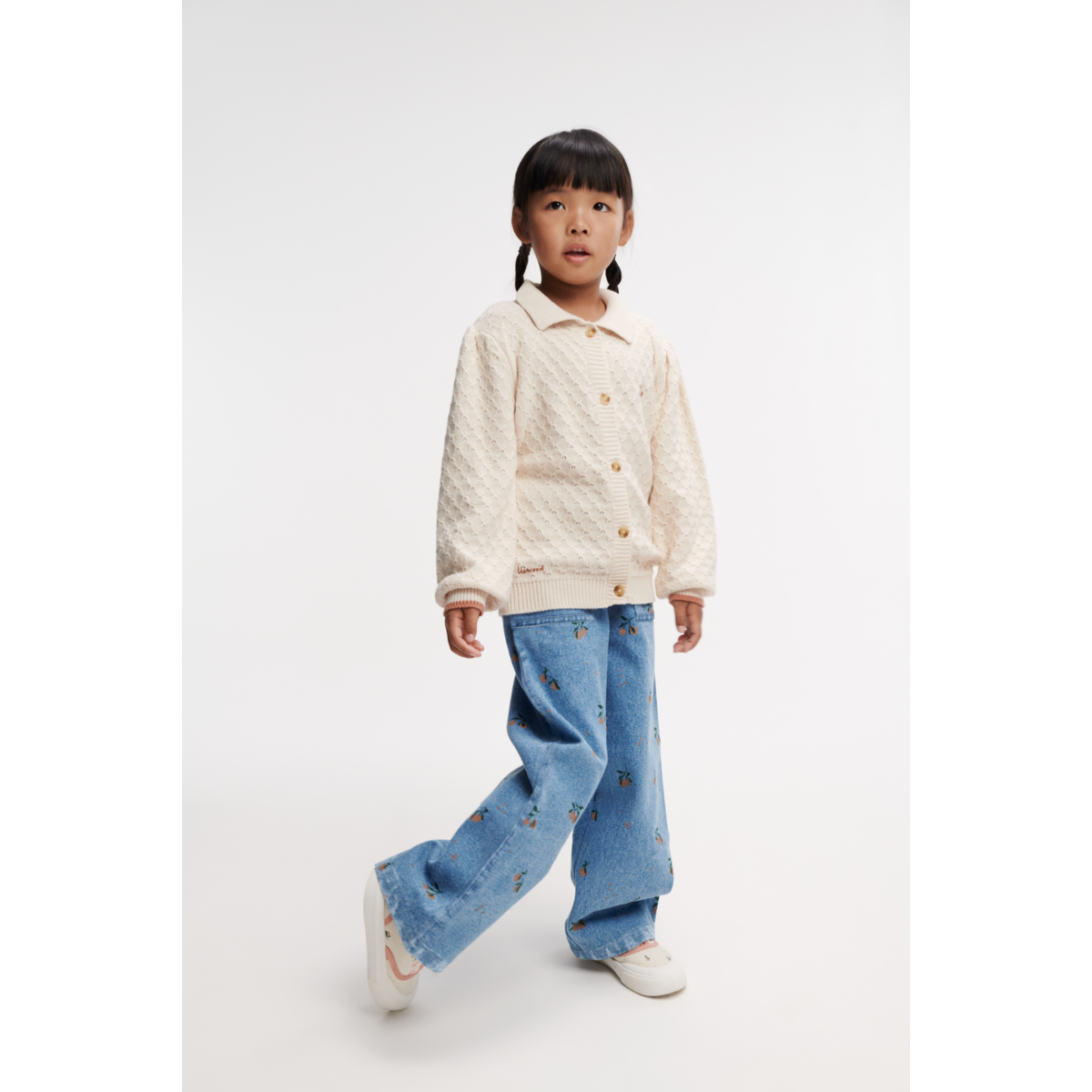 Liewood Cesar Printed Denim Trousers - Peach / Light Blue Denim - PANTS