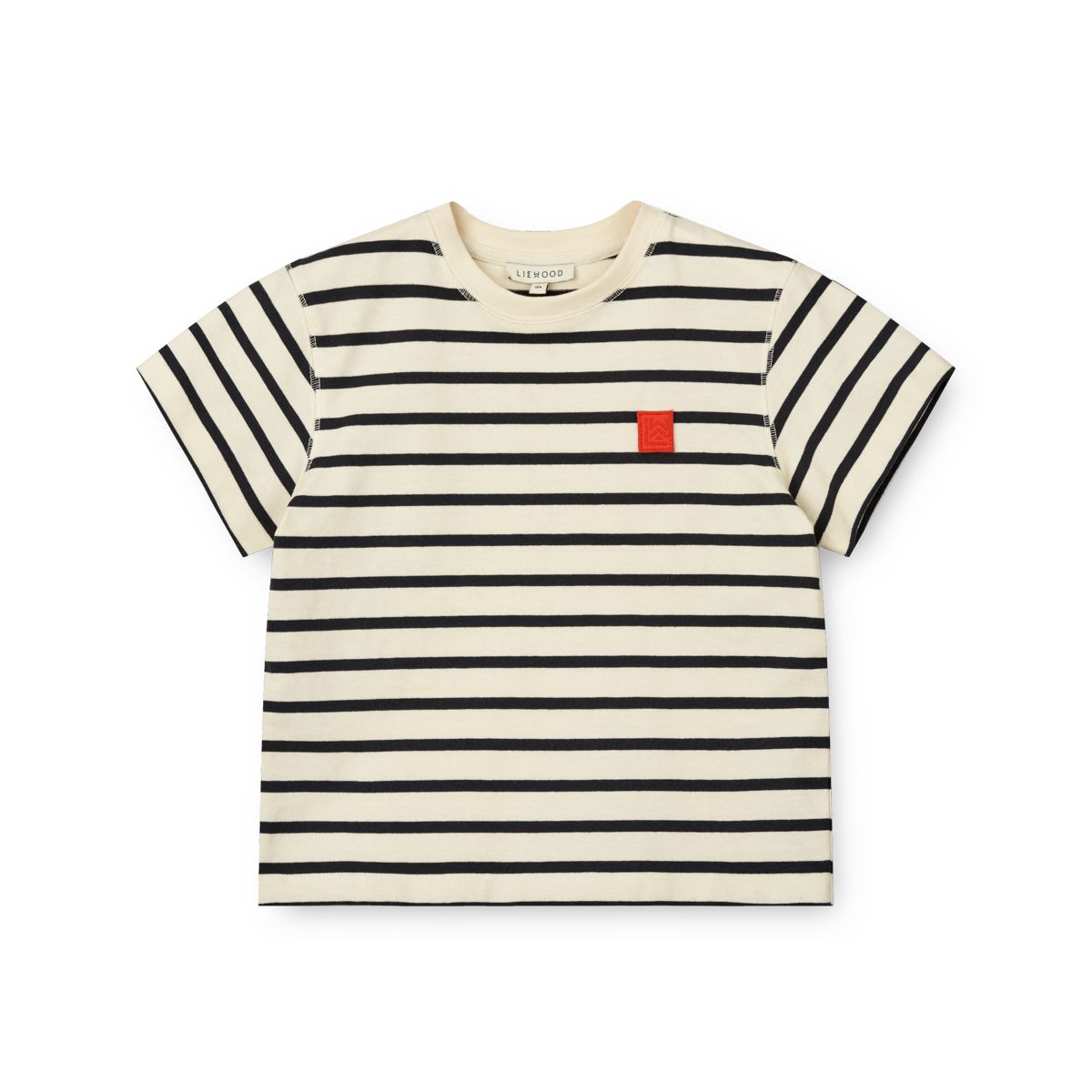 Liewood Sixten Striped Cotton T-Shirt - Y/D Stipes Classic navy / Creme de la creme - TSHIRT