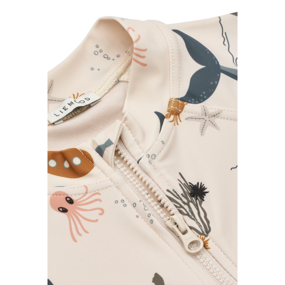 Liewood Max short-sleeved swim jumpsuit - Sea creature / Sandy - SWIMSUIT