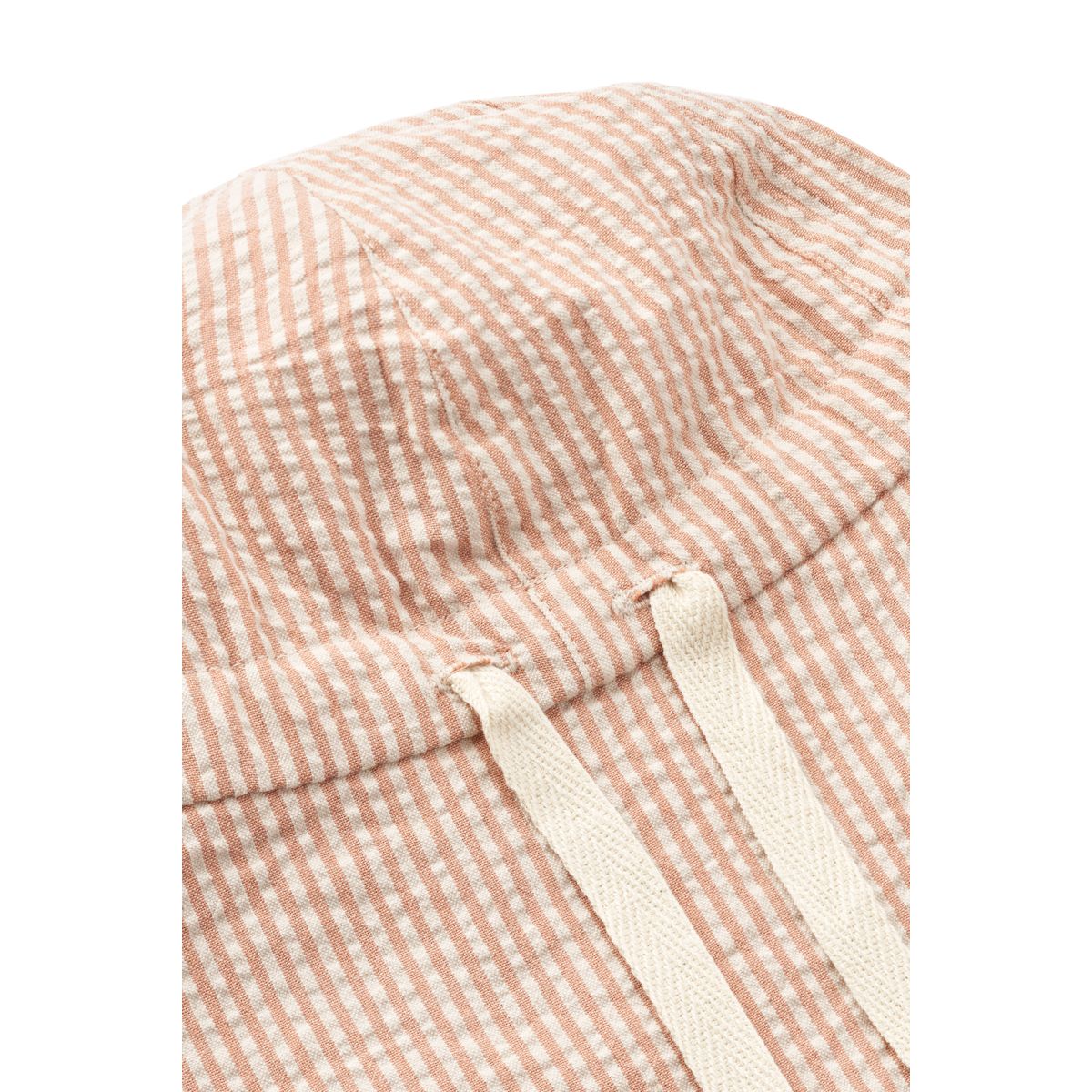 Gorm Seersucker Sun Hat - Y/D Stripe Tuscany rose / Sandy