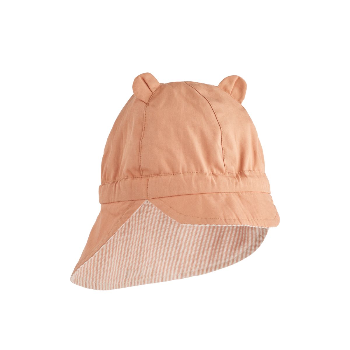 Liewood Gorm Seersucker Sun Hat - Y/D Stripe Tuscany rose / Sandy - HATS/CAP