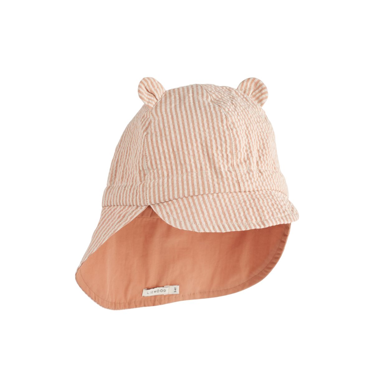 Liewood Gorm Seersucker Sun Hat - Y/D Stripe Tuscany rose / Sandy - HATS/CAP