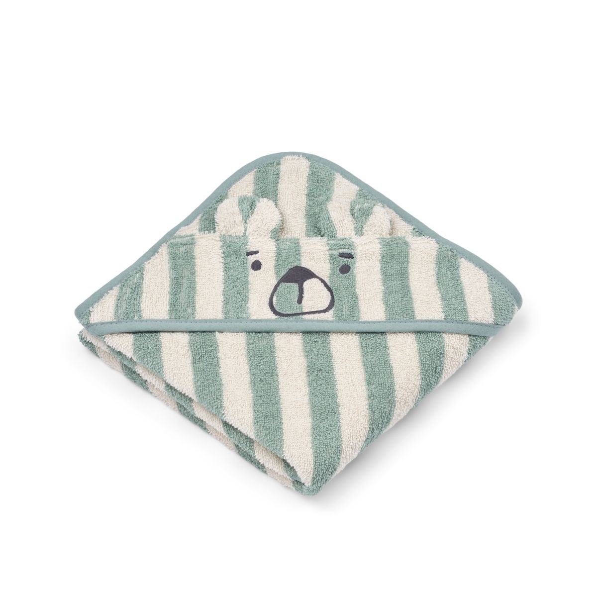 Albert hooded baby towel - Peppermint / creme de la creme