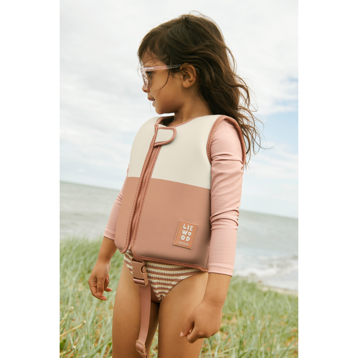 Liewood Dove Swim Vest with Sleeves - Tuscany rose multi mix - SWIM VEST