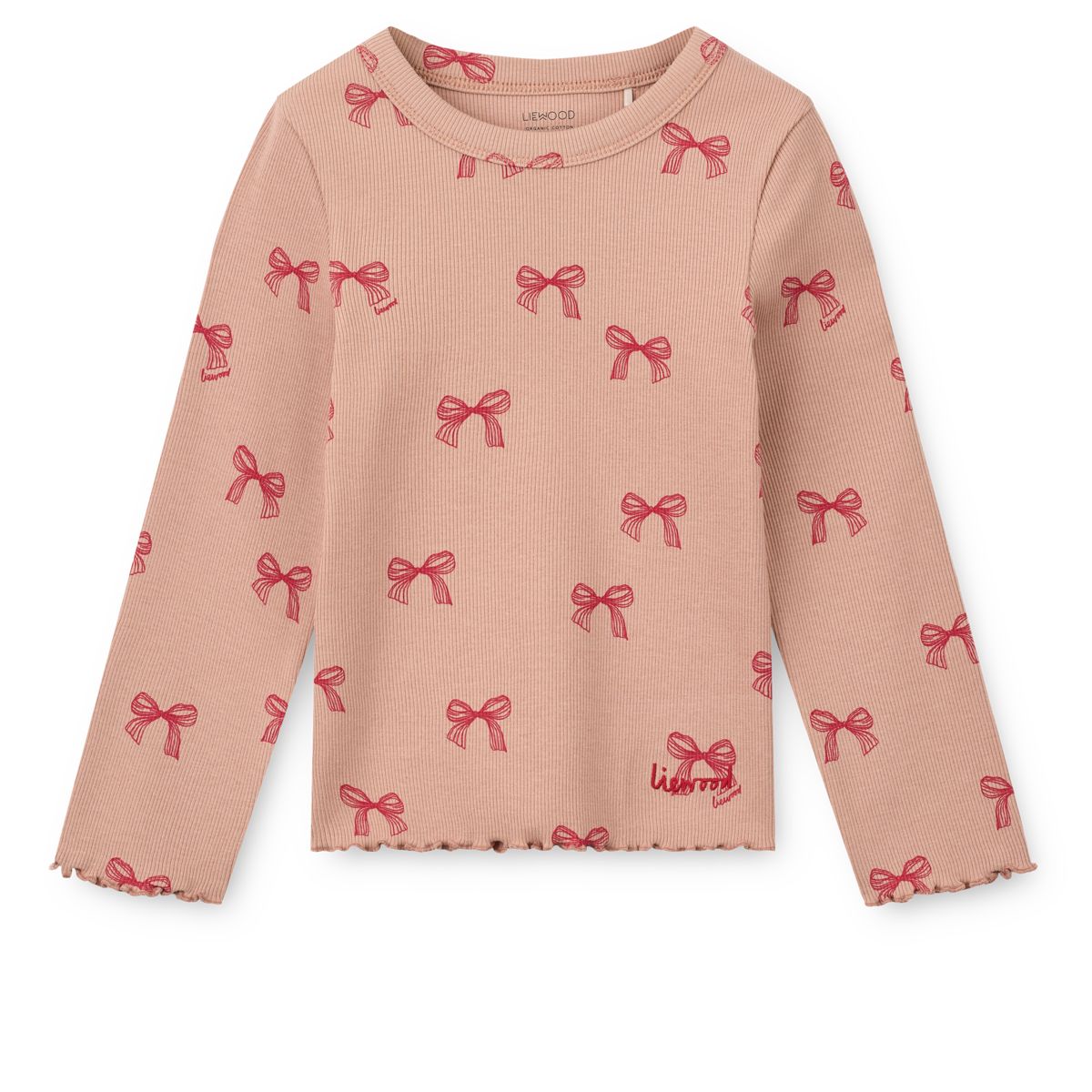 Liewood NIEVE Rib Long-Sleeve T-shirt - Bows / Pale tuscany - TSHIRT