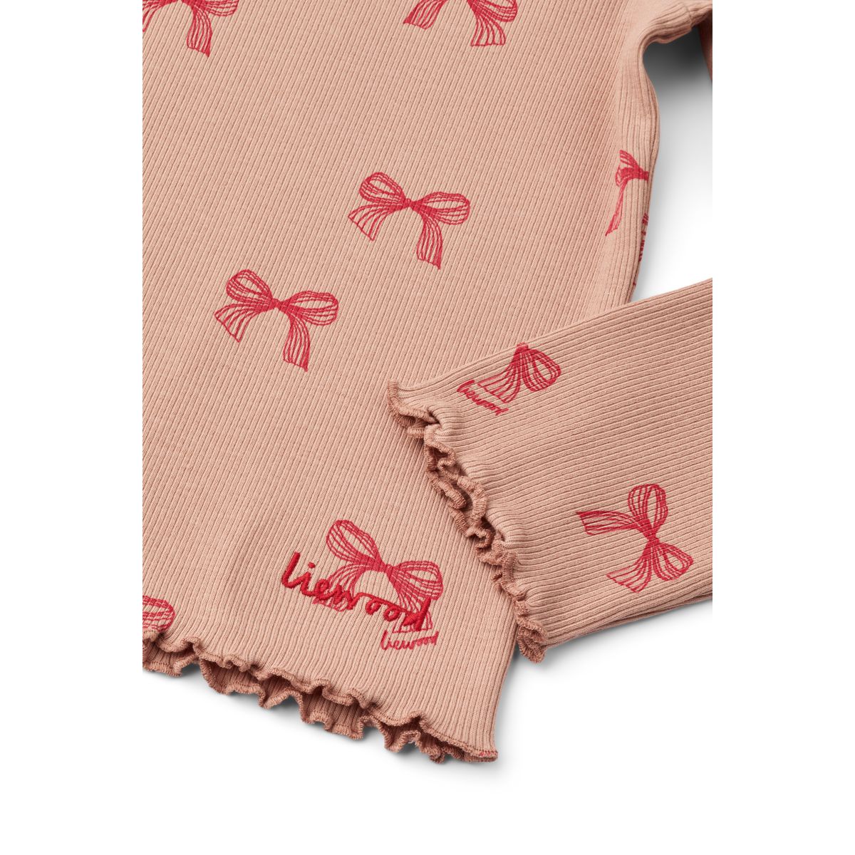 Liewood NIEVE Rib Long-Sleeve T-shirt - Bows / Pale tuscany - TSHIRT