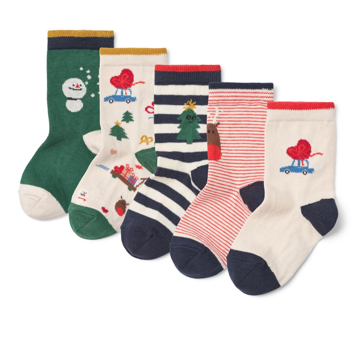 Liewood Silas Socks 5-Pack - Festive / Sandy Multi Mix - SOCKS/STOCKINGS