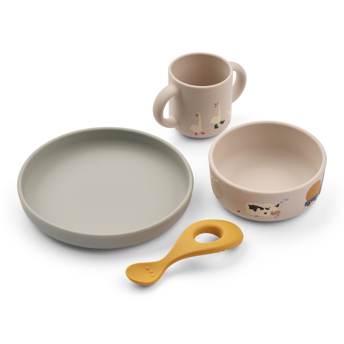 Liewood VIVI Silicone Tableware Set - Farmlife / Sandy - TABLEWARE SET