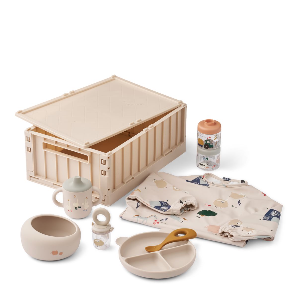 Liewood MEERA Baby Mealtime Gift Set - Farmlife / Sandy - TABLEWARE SET
