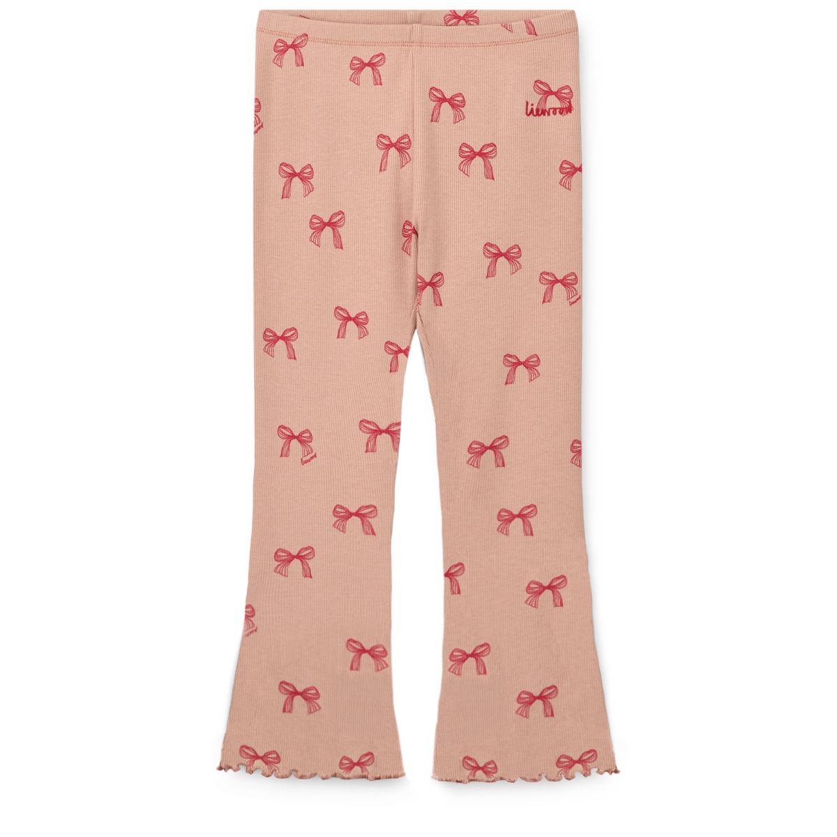 Liewood MARIEN Rib Flared Leggings - Bows / Pale tuscany - LEGGINGS