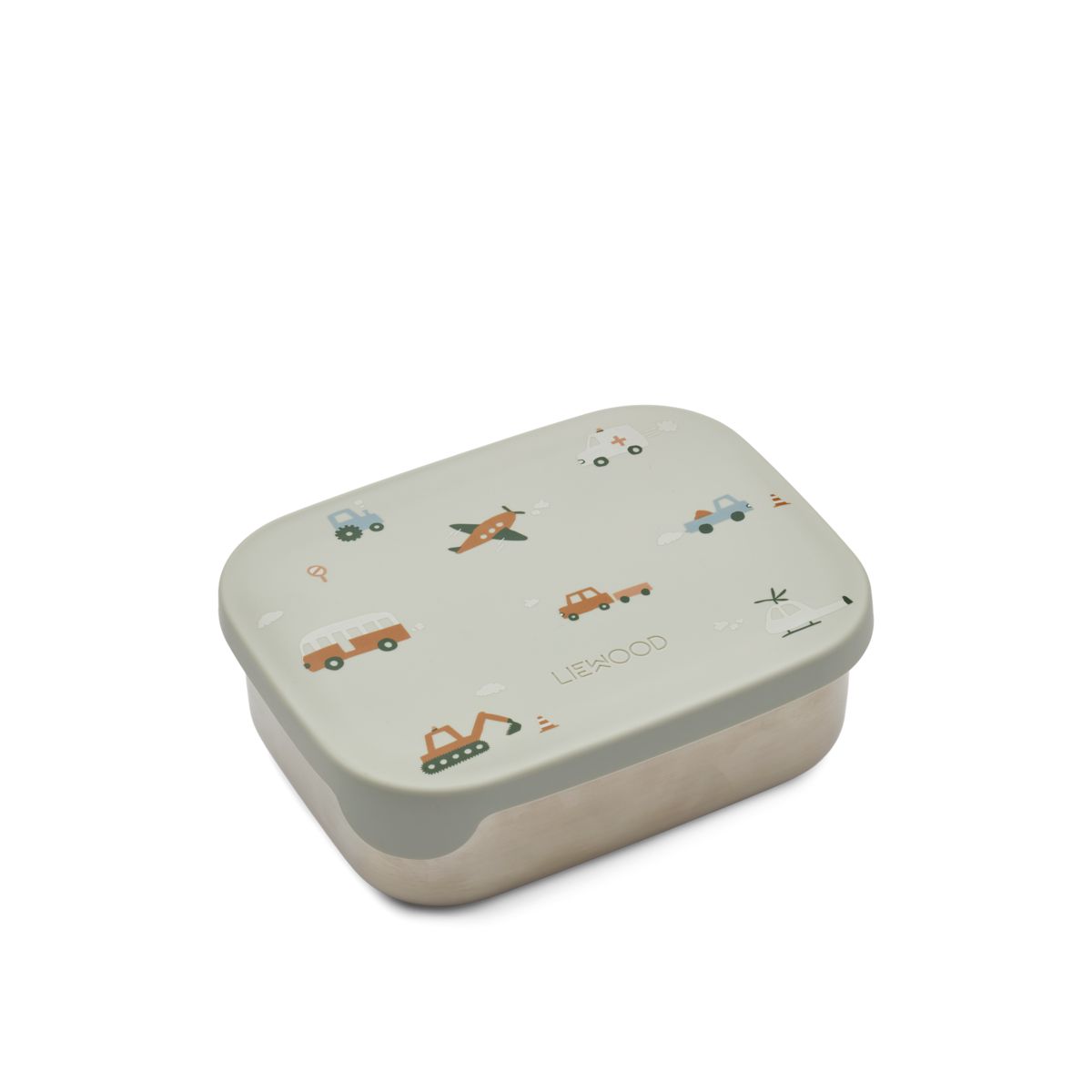 Liewood ARTHUR Steel Lunchbox - Vehicles/dove blue mix - LUNCHBOX