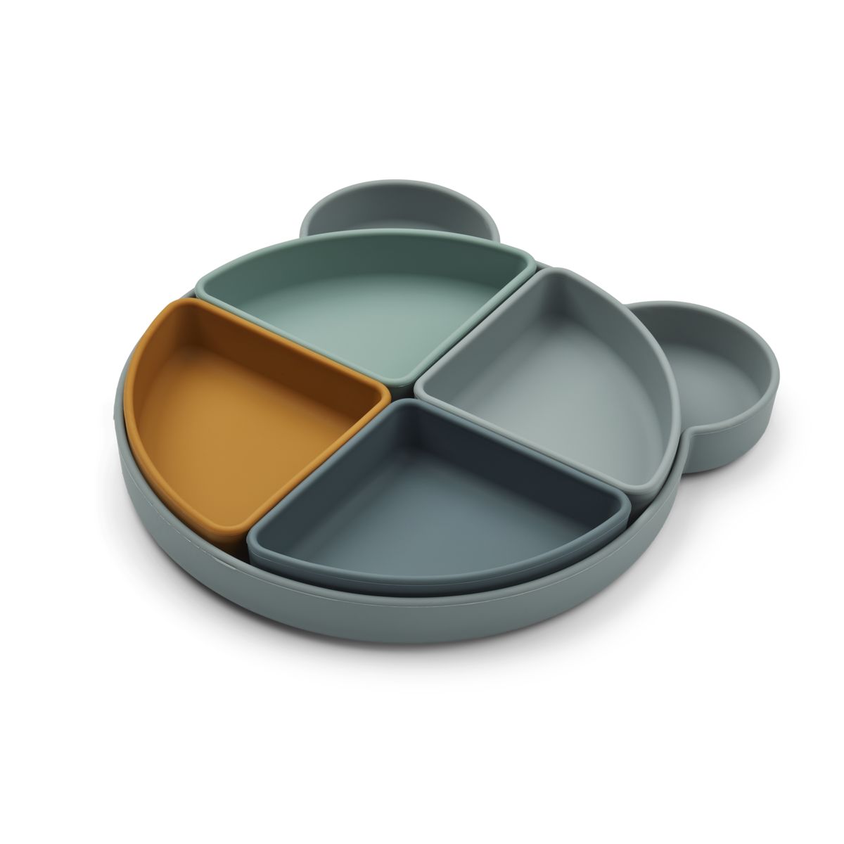 Liewood Arne divider plate - Mr bear blue fog multi mix - PLATE