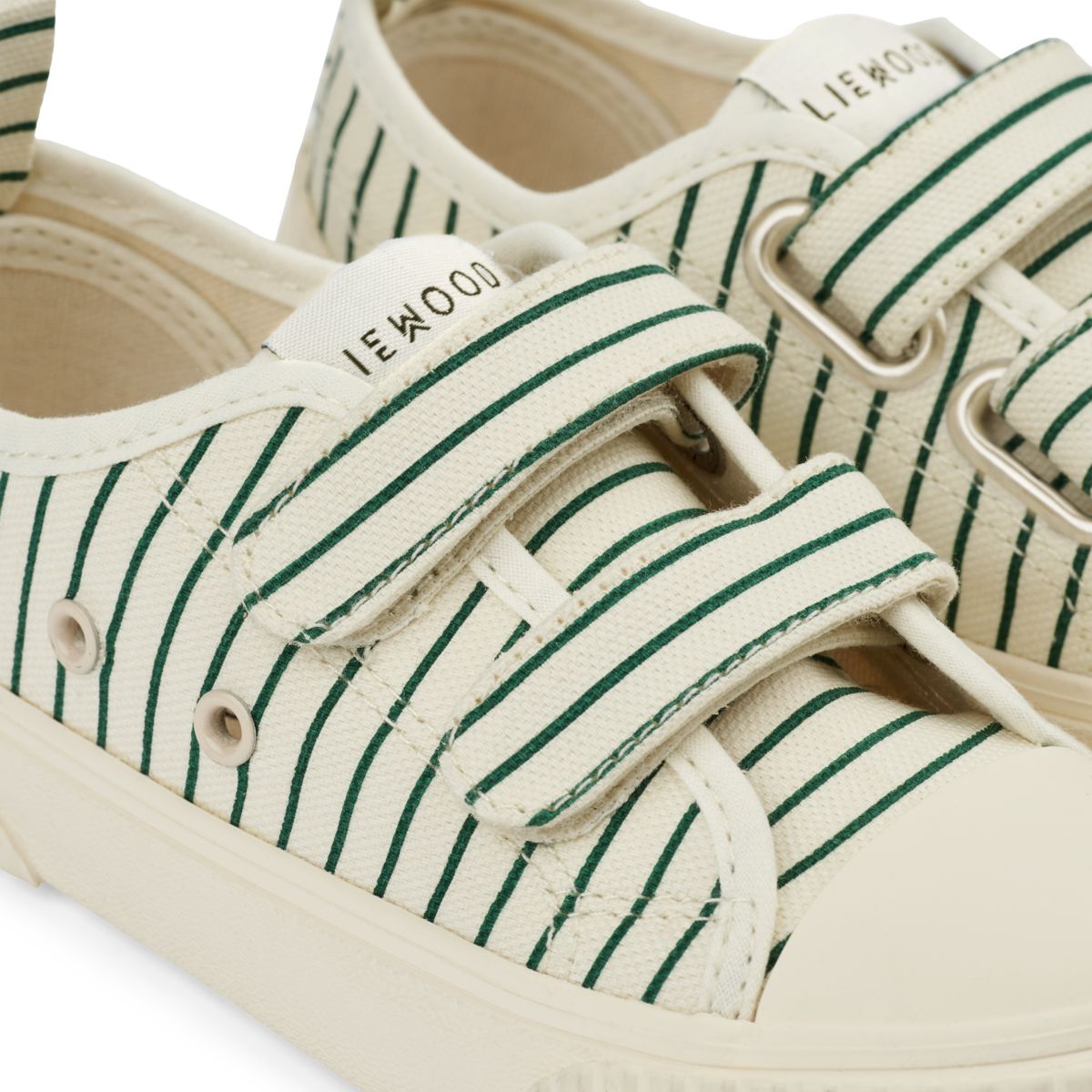 Liewood Kim Canvas shoe - Stripe Garden green / Creme de la creme - SNEAKERS