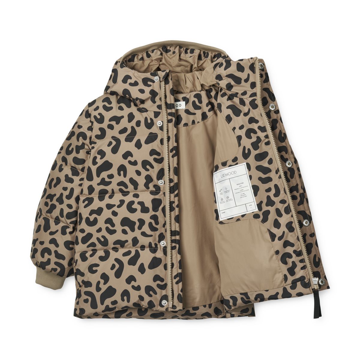 Liewood Palle Puffer Down Jacket - Leo oat / Black panther - JACKET