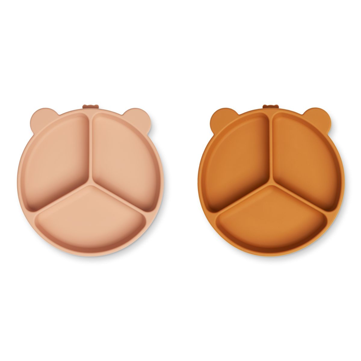 Liewood Stacy Divider Suction Plate 2-Pack - Mustard / tuscany rose mix - PLATE