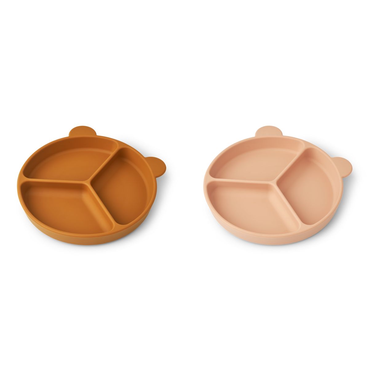 Liewood Stacy Divider Suction Plate 2-Pack - Mustard / tuscany rose mix - PLATE