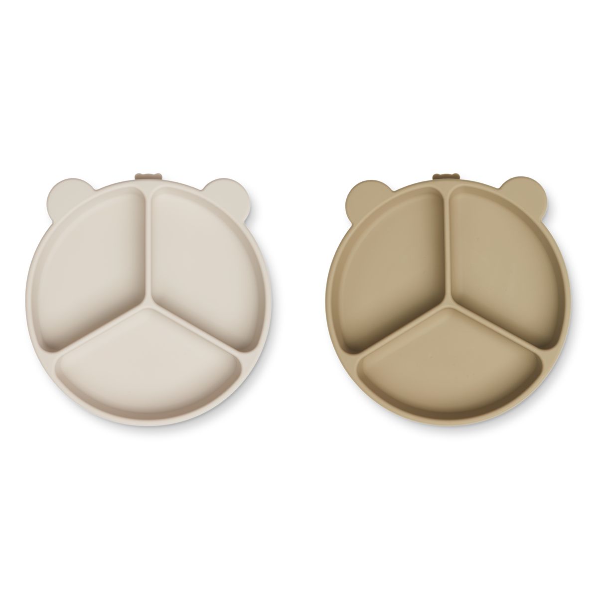 Liewood Stacy Divider Suction Plate 2-Pack - Sandy / Oat - PLATE