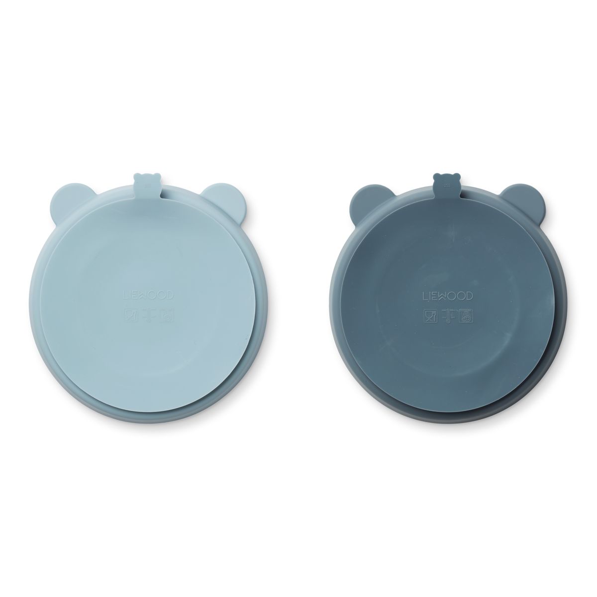 Liewood Stacy Divider Suction Plate 2-Pack - Sea blue / Whale blue - PLATE