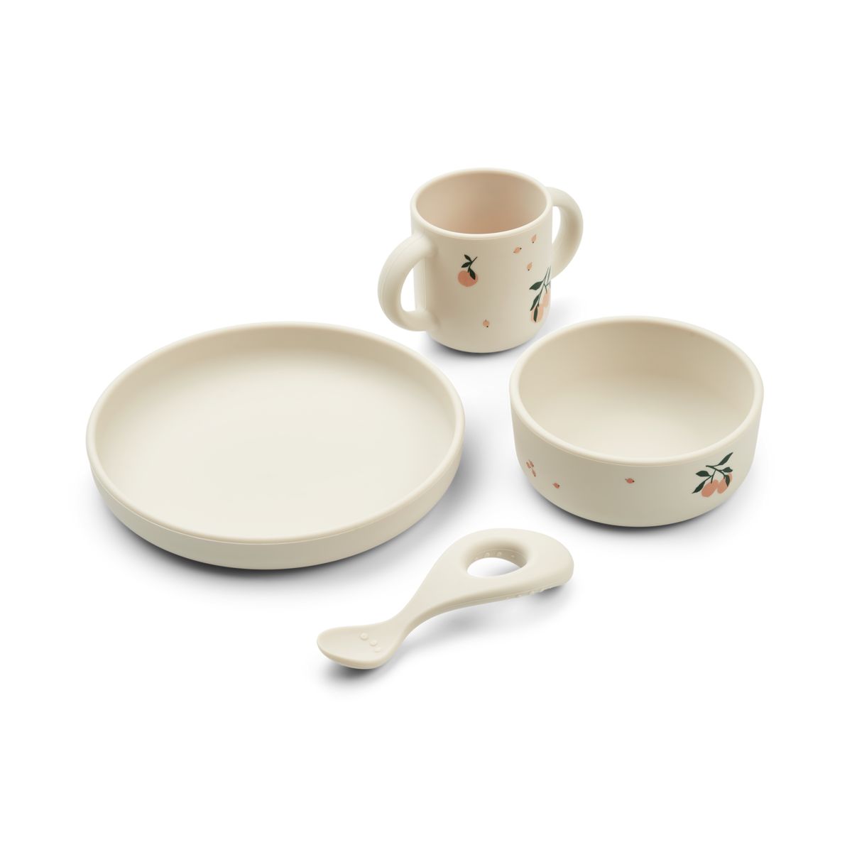Liewood Vivi Silicone Tableware Set - Peach / Sea shell mix - TABLEWARE SET
