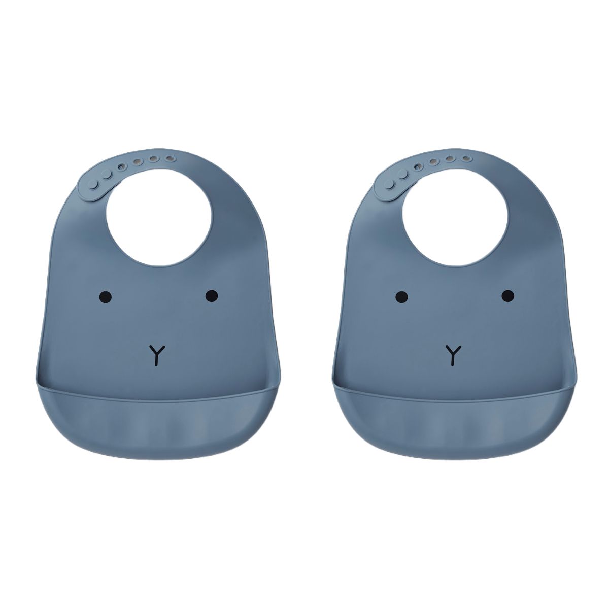 Liewood Tilda Silicone Bib 2 Pack - Rabbit blue wave - BIB