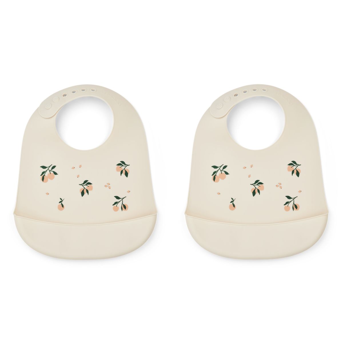 Liewood Tilda Silicone Bib 2 Pack - Peach / Sea shell mix - BIB