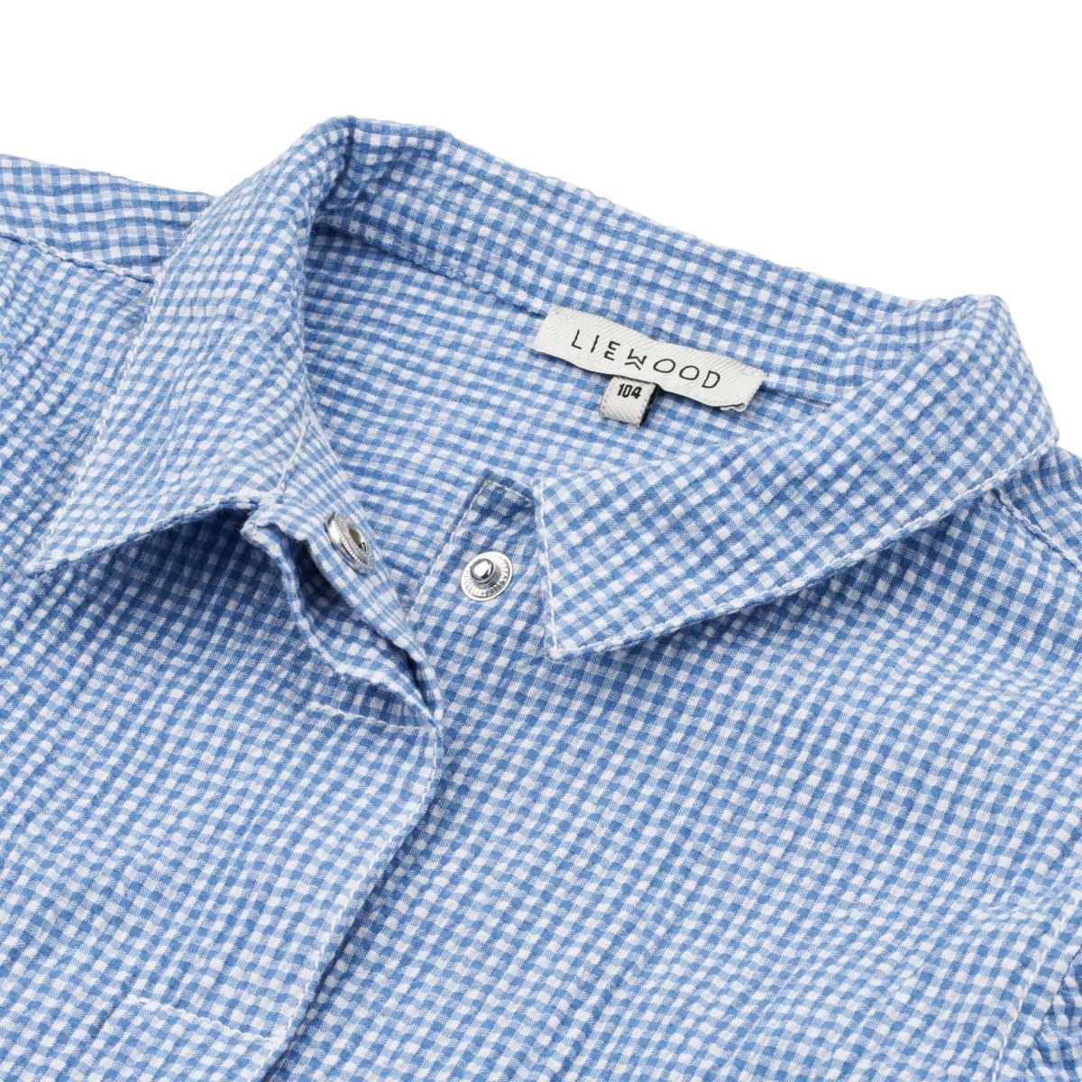 Liewood Kory seersucker check overshirt - Y/D Check Riverside / Crisp white - OVERSHIRT