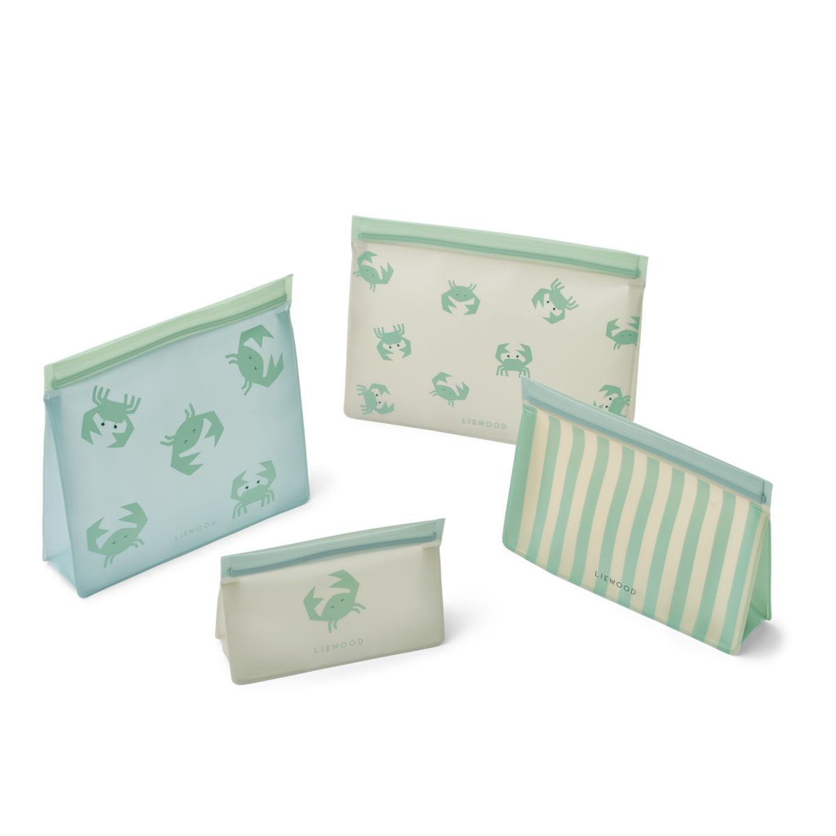 Liewood Keith reusable food bags 4-pack - Crab / Sandy - SNACK BAG