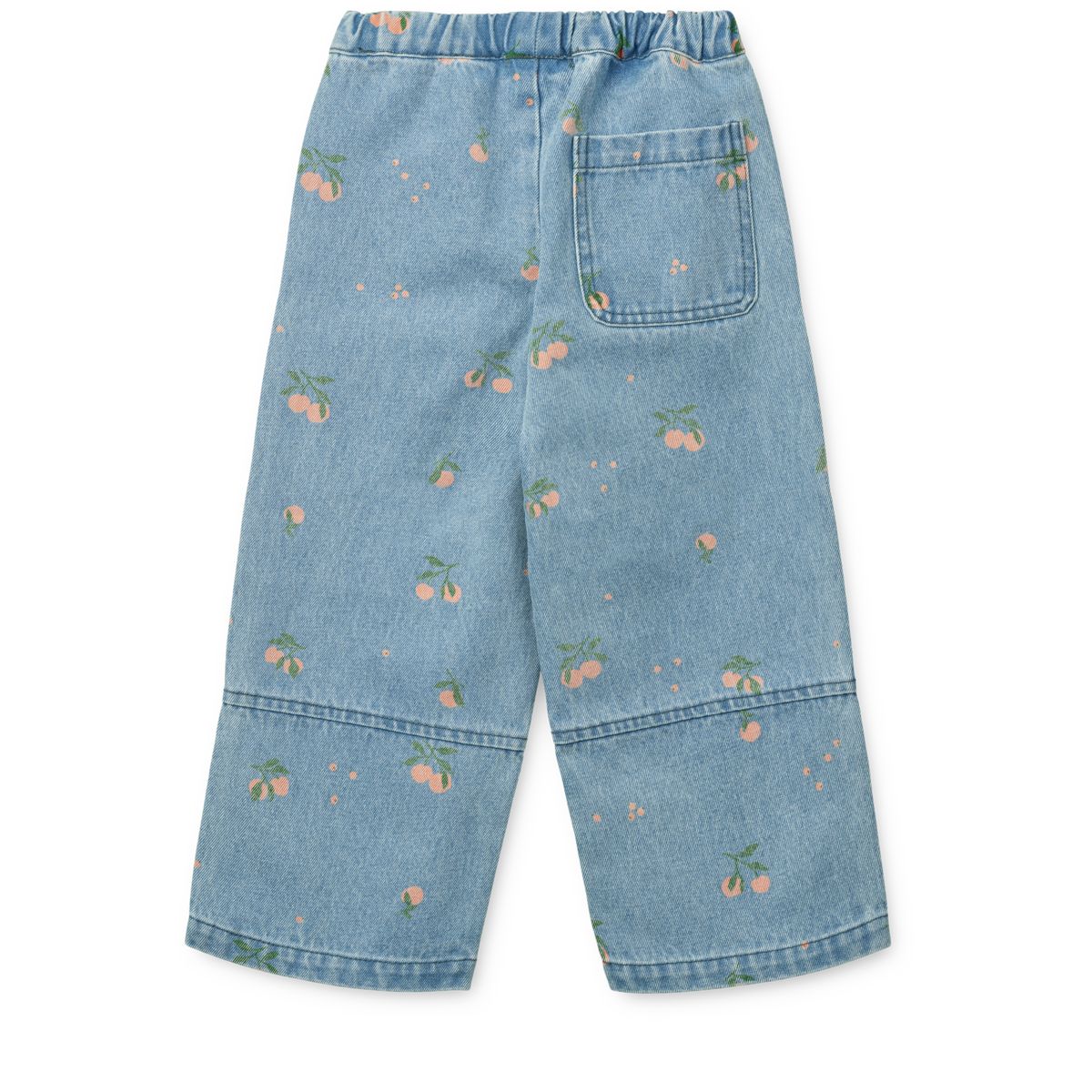 Liewood Cesar Printed Denim Trousers - Peach / Light Blue Denim - PANTS