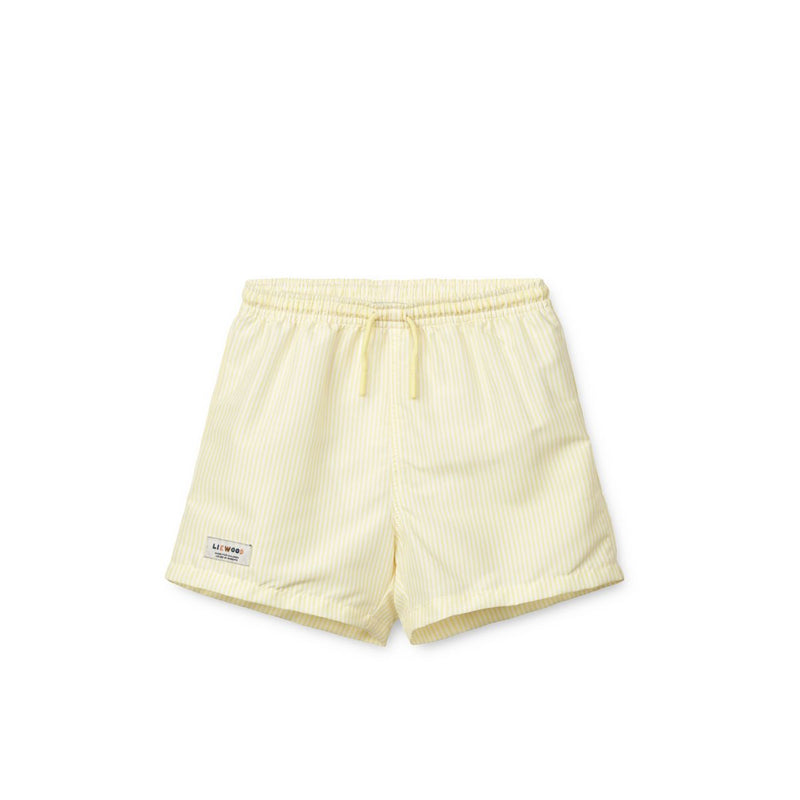 Liewood Duke Print Board Shorts - Y/D stripe Lemonade / Creme de la creme - BOARD SHORTS