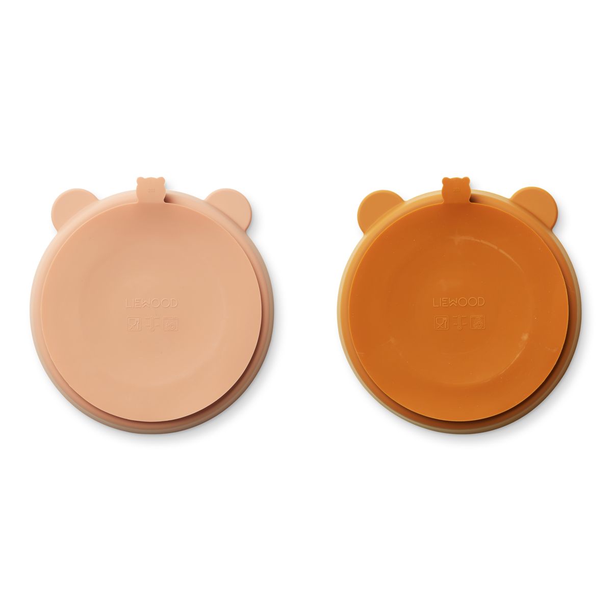 Liewood Stacy Divider Suction Plate 2-Pack - Mustard / tuscany rose mix - PLATE