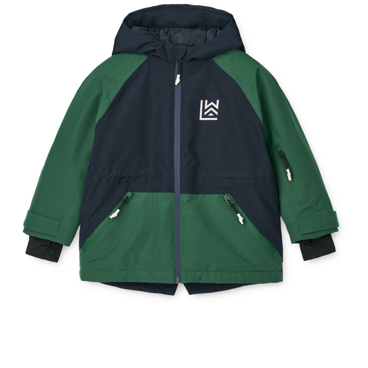 Kalle winter jacket - Classic navy / Garden green