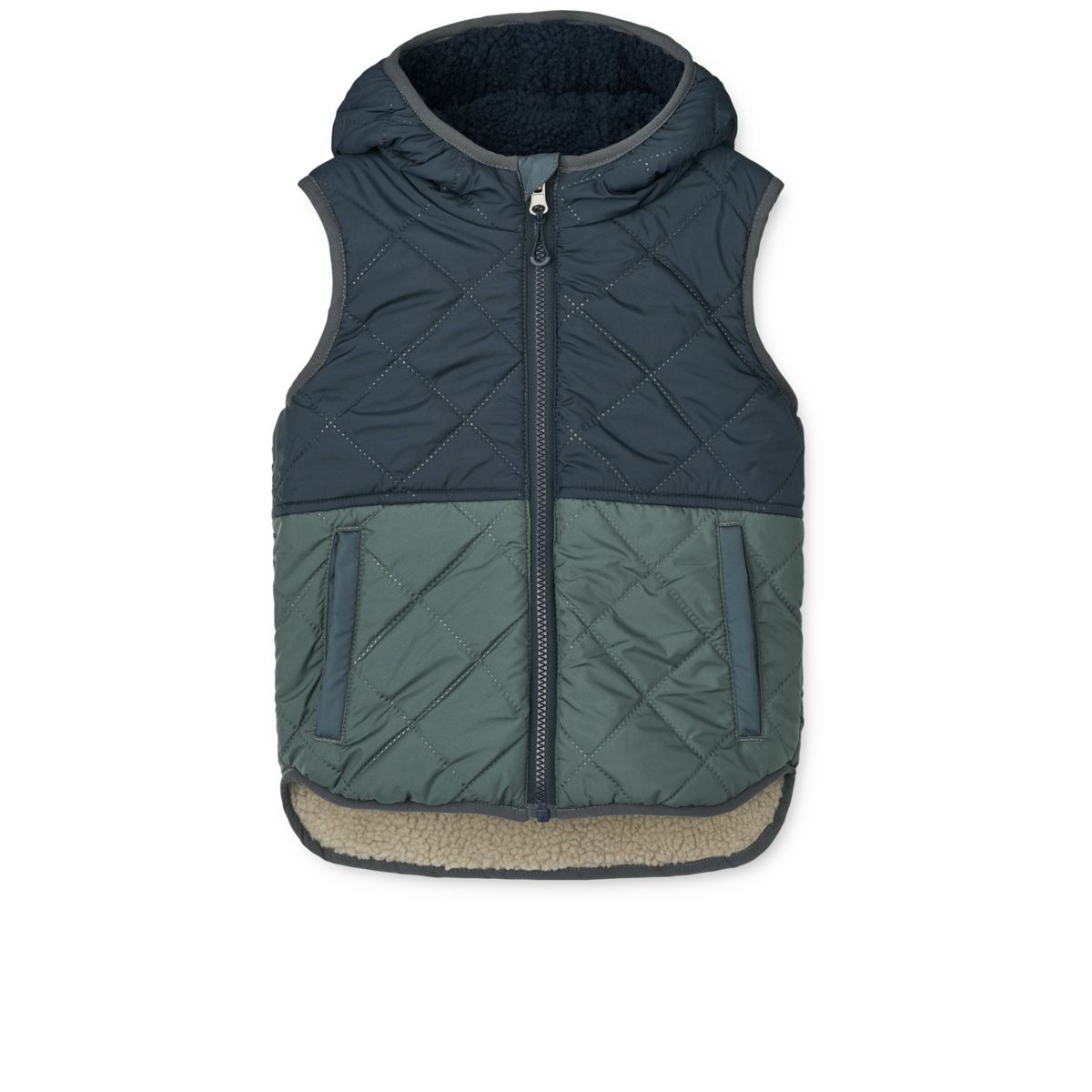 Liewood Diana Reversible Pile Vest - Whale blue multi mix - VEST