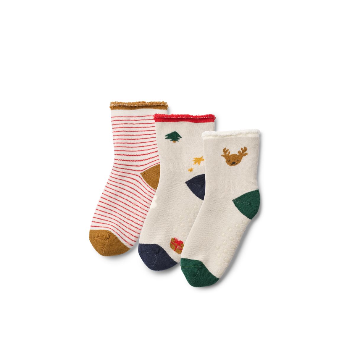Liewood Eloy Baby Socks 3-Pack - Holiday / Sandy - SOCKS/STOCKINGS