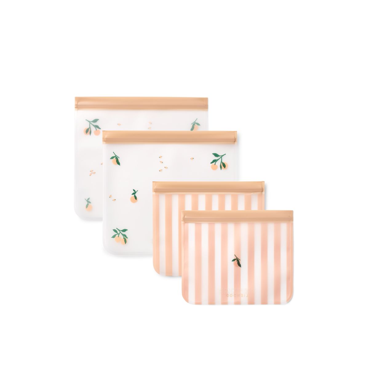 Liewood Rebus Reusable Food Bags - Peach / Sea shell - SNACK BAG
