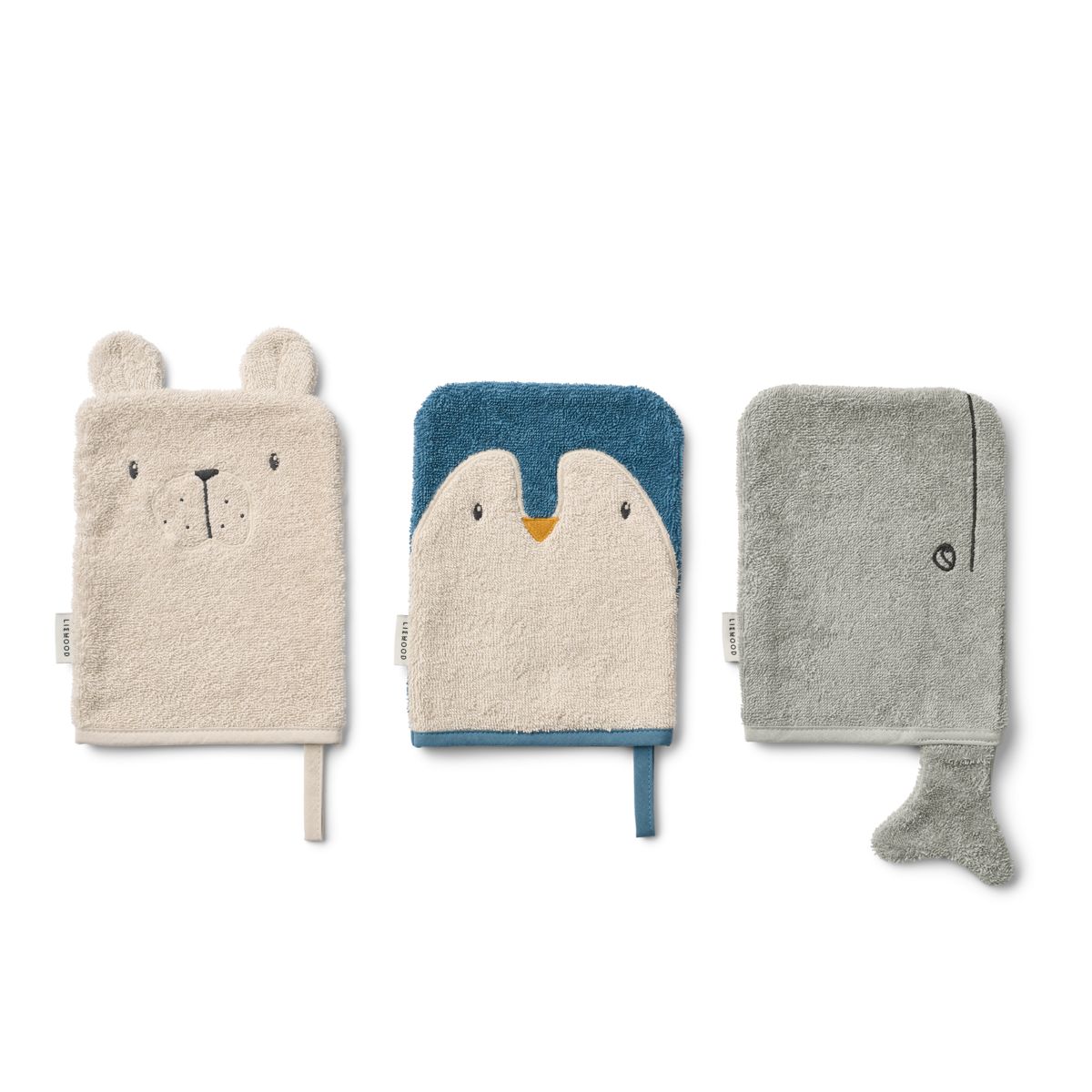 Liewood Sylvester Washcloth 3 pack - Arctic Sea / Ocean view - TOWEL / WASHCLOTH
