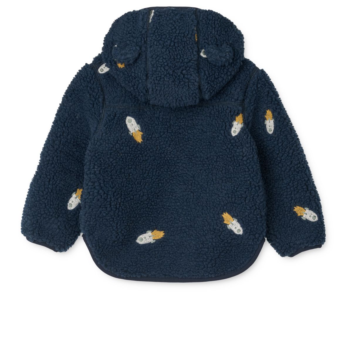 Liewood Mara Pile Jacket with ears - Rocket / Classic navy / Embroidery - JACKET