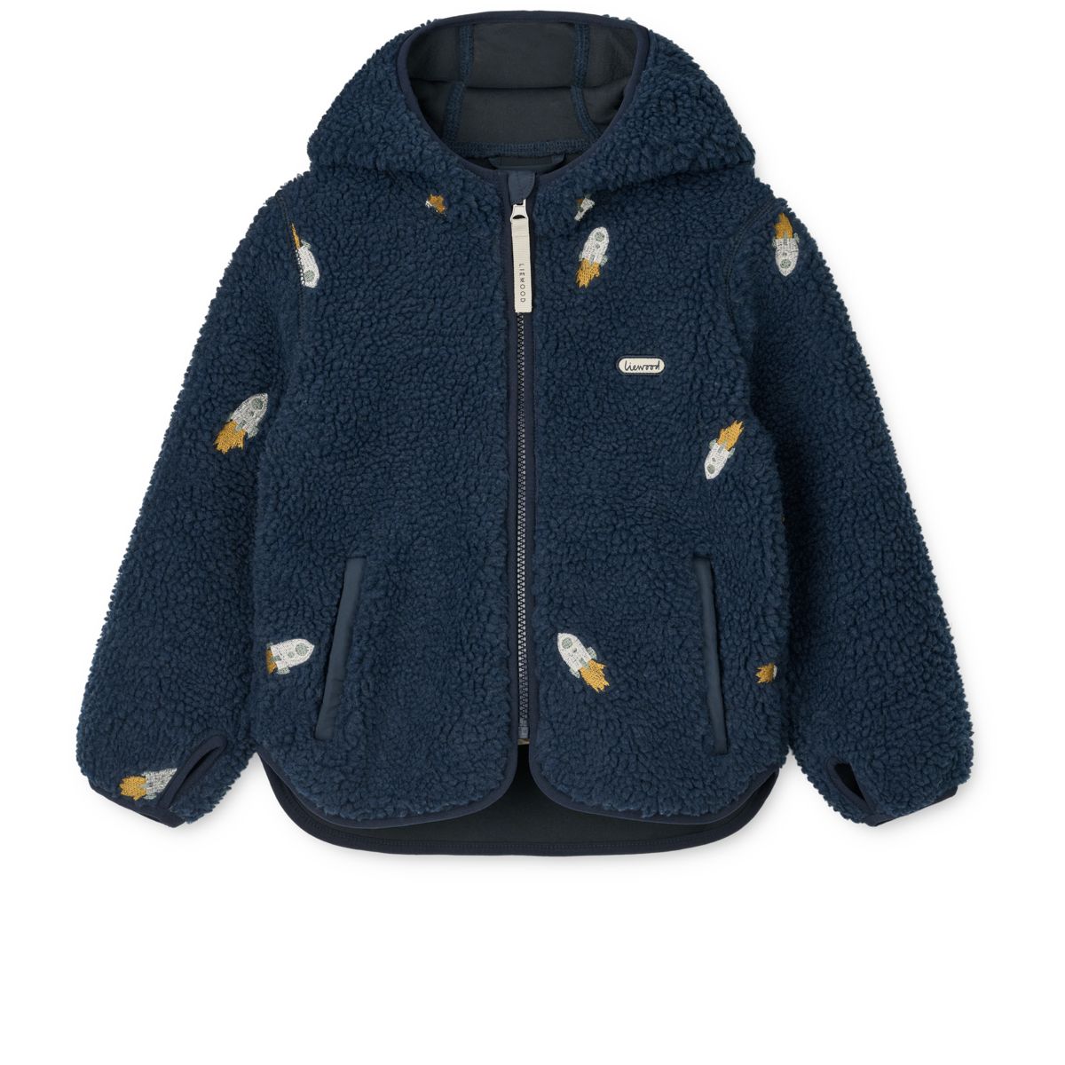 Liewood Mara Pile Jacket - Rocket / Classic navy / Embroidery - JACKET