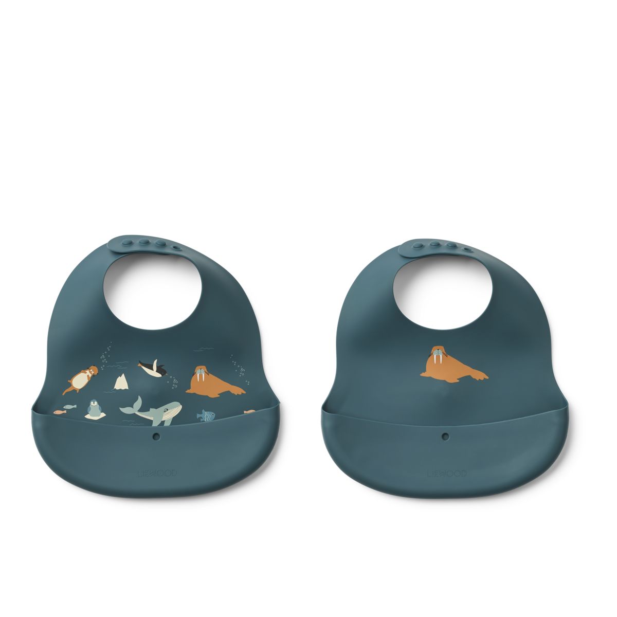 Liewood Ember Printed Bib 2-pack - Arctic Sea / Ocean view - BIB