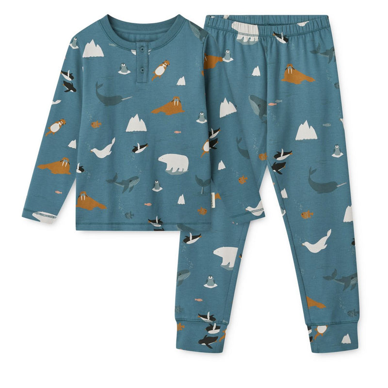 Liewood Wilhelm Printed Pyjama Set - Arctic Sea / Ocean view - PYJAMAS SET