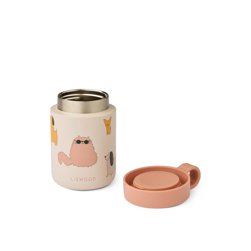 Liewood Kiani Food Jar - Cats and Dogs / Sandy - FOOD JAR