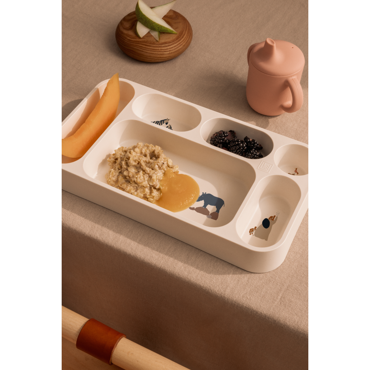 Liewood Mosu Divider Plate - Peach / Sea shell - PLATE