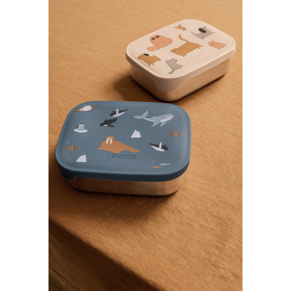 Liewood ARTHUR Steel Lunchbox - Cats and Dogs / Sandy - LUNCHBOX