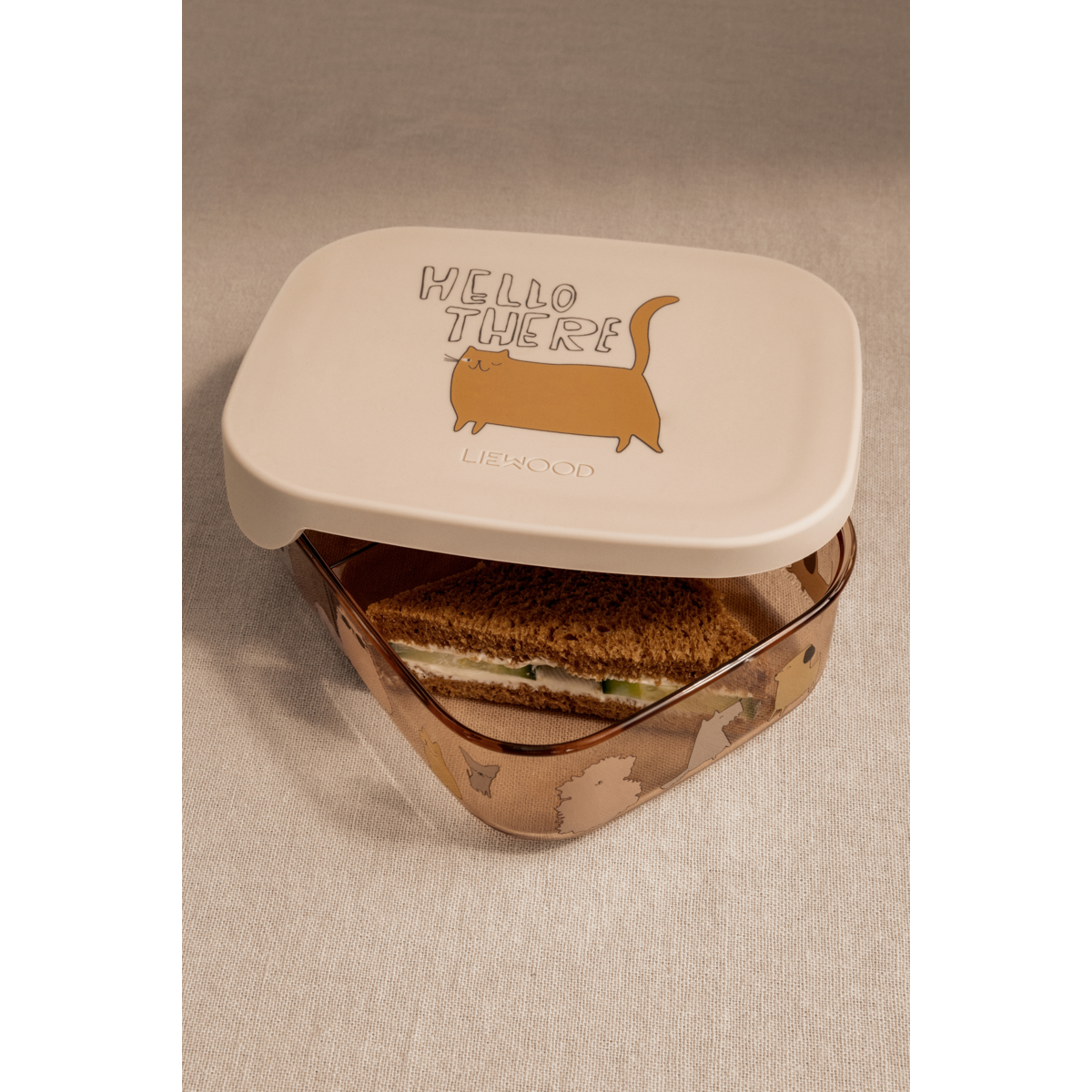 Liewood Arthur Tritan Lunchbox - Cats and Dogs / Sandy - LUNCHBOX