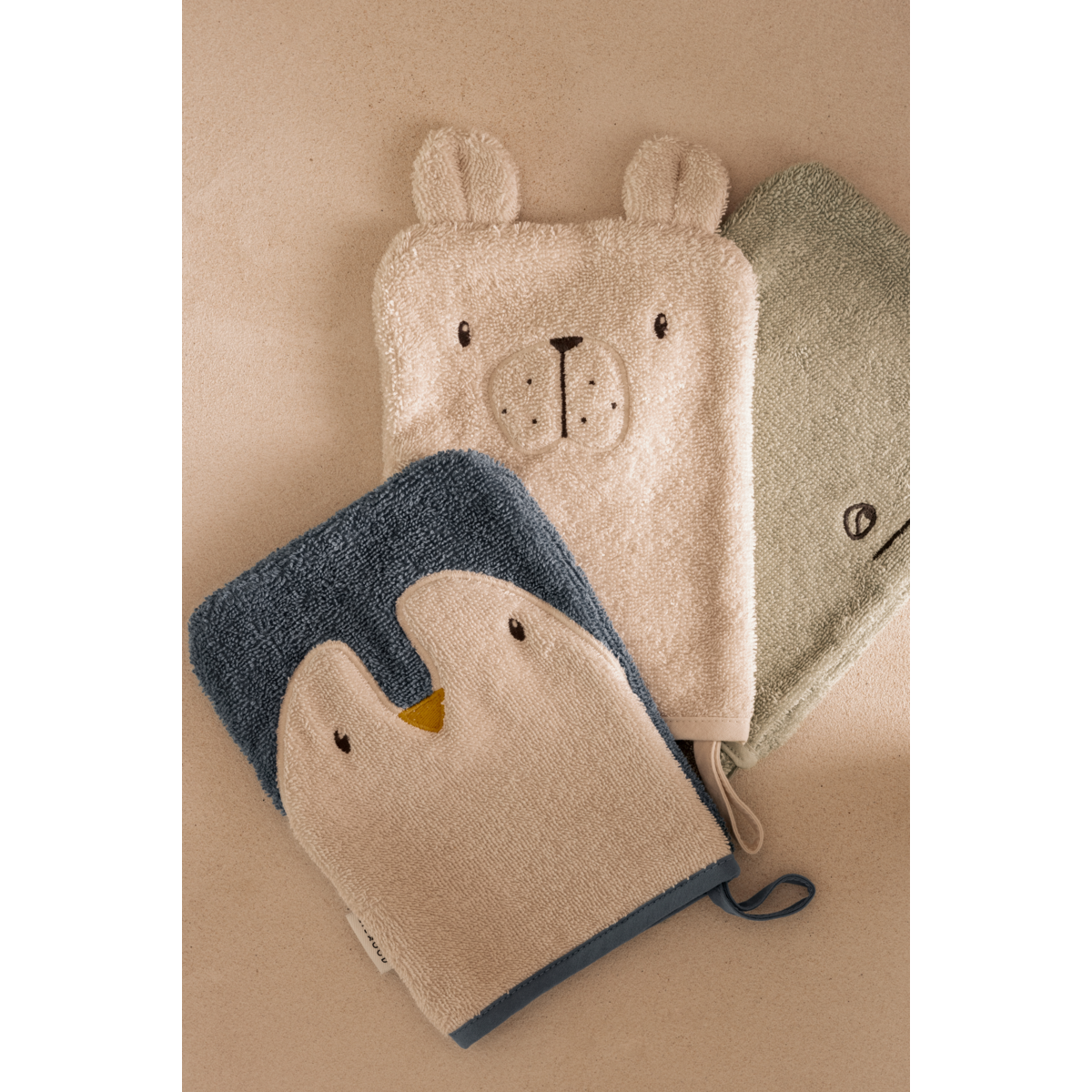 Liewood Sylvester Washcloth 3 pack - Arctic Sea / Ocean view - TOWEL / WASHCLOTH