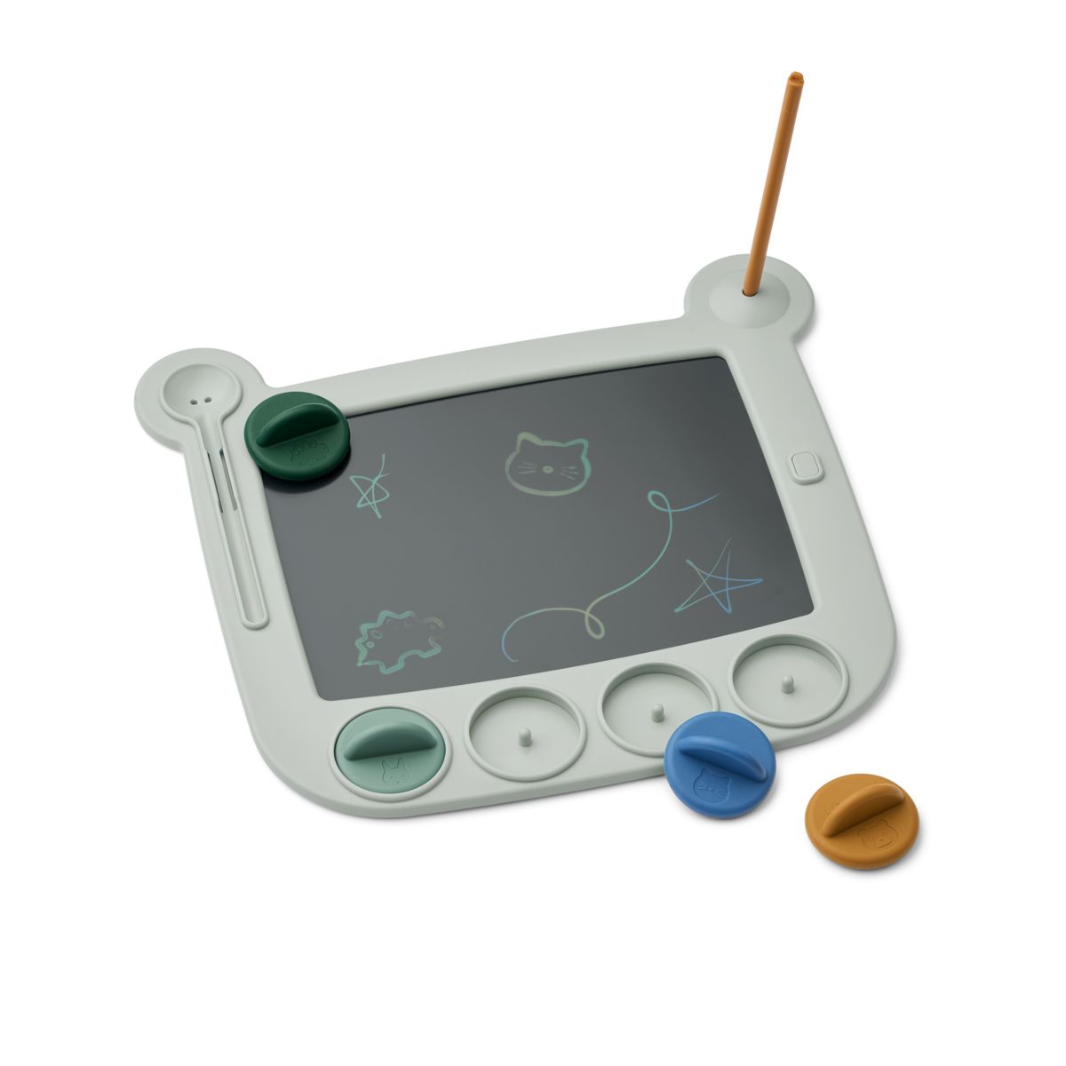 Liewood Venzora LCD Drawing Board with stamps - Dove blue multi mix - CREATIVE TOYS